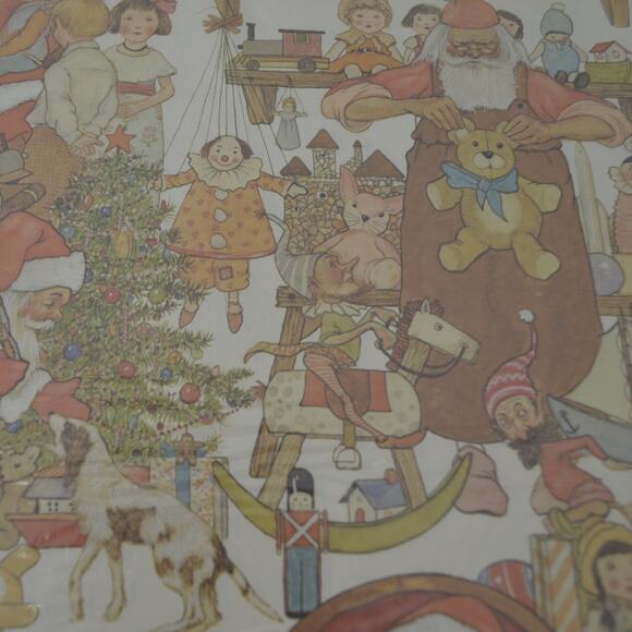 4 Lot Christmas Wraps-Up Santa's Workshop 2 24"x30" Sheets - Picture 12 of 16